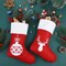 Christmas Stockings 12 Pack Felt Red Christmas Stockings 15 Inch with Reindeer Snowflake Pattern Christmas Stockings for the Christmas Tree Fireplace Window Decorations